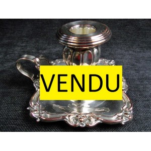 Candle in hand silver metal 