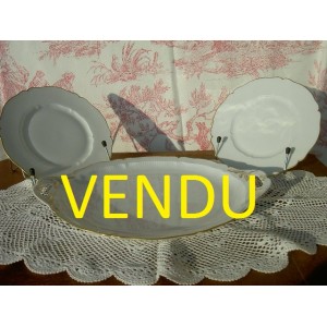 Flat cake old Limoges porcelain manufactory Haviland