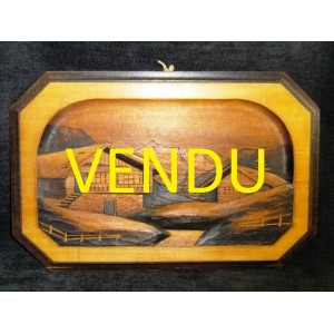 Wooden Table scolpté signed Cleal 