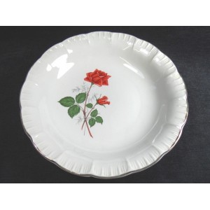 Hollow round earthenware dish Digoin model Sevigne 