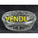 Old butter dish molded glass 