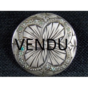 Broche ancienne en cellulo&iuml;d et strass