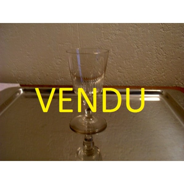 Verre à Pied Ancien XVIIIe - Verrerie Du Sud-Ouest - Type Applique