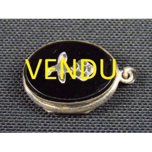 pendant reliquary silver and onyx