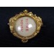 Broche ancienne porte-vue en métal doré