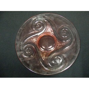 Serving Dish pink glass art deco