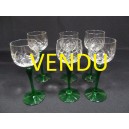 Set of 6 white wine glasses / Alsace wine cut crystal