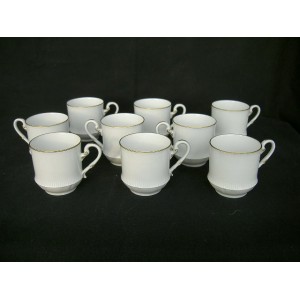 Set of 9 cups Haviland Limoges porcelain stamped