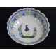 Hollow ancient earthenware plate signed HB (Quimper)
