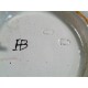 Hollow ancient earthenware plate signed HB (Quimper)