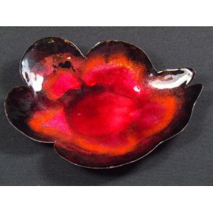 Empty-pocket cup signed Limoges enamels R.RESTOUEIX