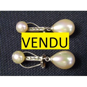 Pair of old clip earrings