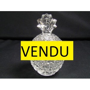 Sucrier ou confiturier de table en verre moul&eacute;