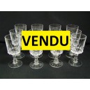 12 white wine glasses service or mulled wine Crystal d'Arques Louvre model