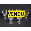 S&eacute;rie de 6 verres &agrave; liqueur cristal d'Arques mod&egrave;le Louvre