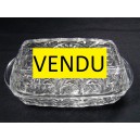 Beurrier vintage en verre moul&eacute;