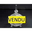 Sucrier ou bonbonni&egrave;re en verre moul&eacute;