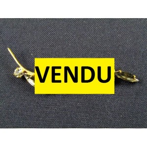 Broche vintage avec cristaux bruns