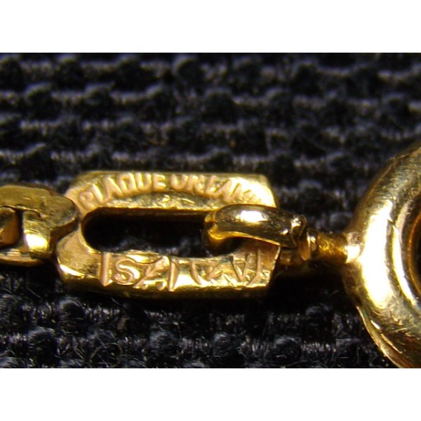 Chaîne plaqué or laminé et son pendentif en émaux de Limoges brocante