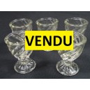 Series of 5 egg cups former molded glass