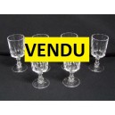Set of 6 crystal liqueur glasses Arques Louvre model