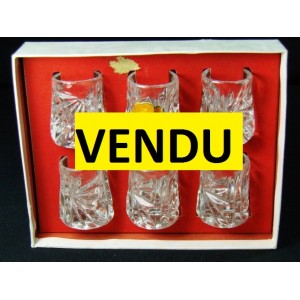 6 verres à liqueur en cristal de Bavière