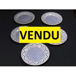 Set of 5 plates sweets Gien model Aurélie