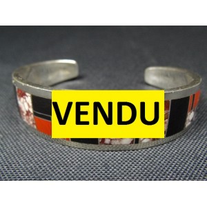 Bracelet Navajo Manygoats en argent et pierres dures