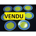 Set of 8 dessert plates Limoges porcelain Laure Japy