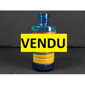 old pharmacy bottle blue glass