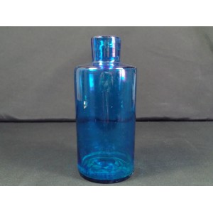 old pharmacy bottle blue glass