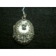 Pendentif porte-photo cassolette en métal argenté 19ème
