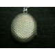 Pendentif porte-photo cassolette en métal argenté 19ème