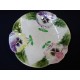Assiette faïence barbotine Choisy le Roy décor pensées
