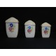 Série de 3 pots à épice en faïence KG Lunéville