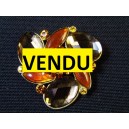 Vintage brown rhinestone brooch