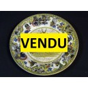 Ancient plate in faience of Creil the "metamorphoses of the day"