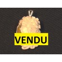 Seashell Cameo pendant brooch mounted on silver