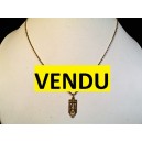 Chain and its pendant in gold plated fix art deco