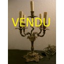 lampe candelabre en bronze patin&eacute;e