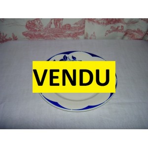 Assiette plate fa&iuml;ence digoin sarreguemines mod&egrave;le Corsica