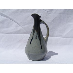 Flamed stoneware pitcher vase signed Denbac