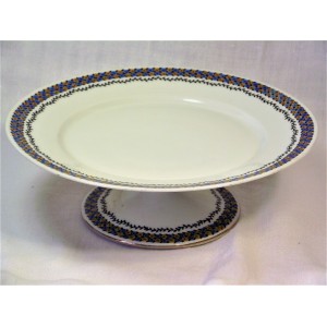 Compotier ou plat &agrave; g&acirc;teau en porcelaine Raynaud &agrave; Limoges