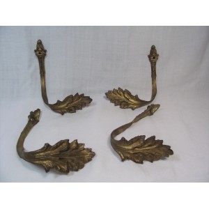 2 pairs of antique brass curtain tiebacks
