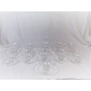 Series of 10 crystal champagne glasses signed Daum
