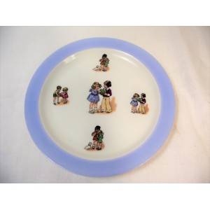 Assiette d'enfant en porcelaine de Limoges Vintage