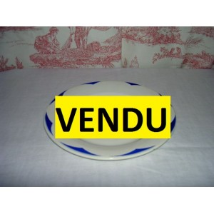 Assiette plate fa&iuml;ence Digoin-Sarreguemines mod&egrave;le Corsica