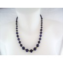 Vintage lapis lazuli pearl necklace