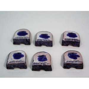Set of 6 earthenware knife holders