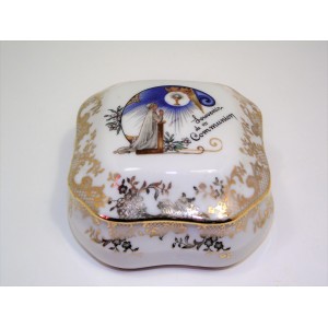Boîte bonbonnière en porcelaine de Limoges souvenir de communion